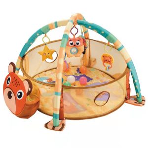A colourful play gym to keep baby stimulated and entertained. A great way to learn and play with adorable hanging toys thsi baby play dome is available at nova moon online store