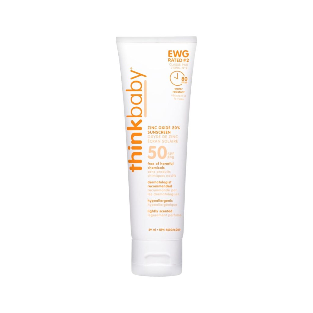 This image has an empty alt attribute; its file name is Thinkbaby-SPF-50-Baby-Mineral-Sunscreen--Safe-Natural-Sunblock-for-Babies-Water-Resistant-Sun-Cream--Broad-Spectrum-UVAUVB-Sun-Protection--Vegan-1024x1024.jpg