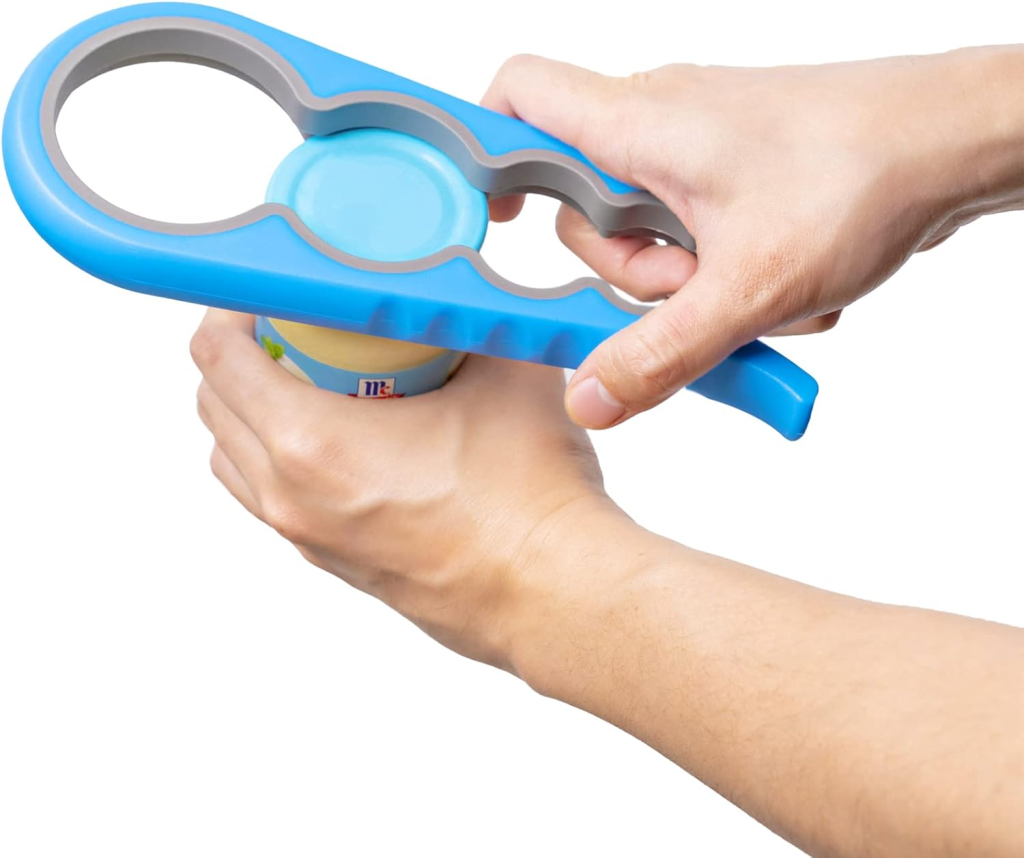 Image shows a great tool for opening bottles for family kitchen safety